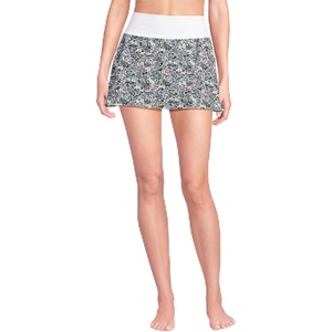 Lands’ End Women’s Pinchless Mini Swim Skort(White/Lilac Multi Ditsy Floral)
