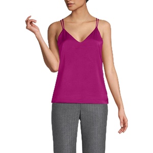 Lands’ End Women’s Satin Vneck Camisole(Vivid Berry Pink)