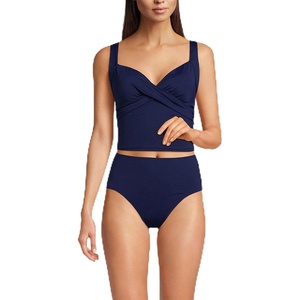 Lands’ End Women’s Sweetheart Wrap Midkini Top(Deep Sea Navy)