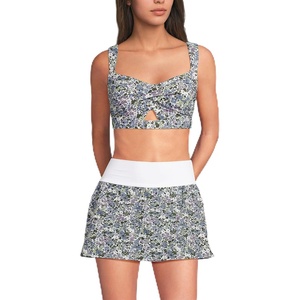 Lands’ End Women’s Twist Front Bikini Top(White/Lilac Multi Ditsy Floral)