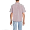 Lands’ End Men’s Short Sleeve Seersucker Shirt(Compass Red/Navy Stripe)