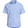 Lands’ End Men’s Short Sleeve Seersucker Shirt(St Tropez/Clear Blue Sky)