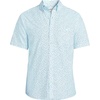Lands’ End Men’s Short Sleeve Seersucker Shirt(White/Pale Sky Daisy Ditsy)