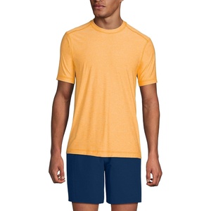 Lands’ End Men’s Short Sleeve Swim Tee Rash Guard(Sweet Mango Heather)