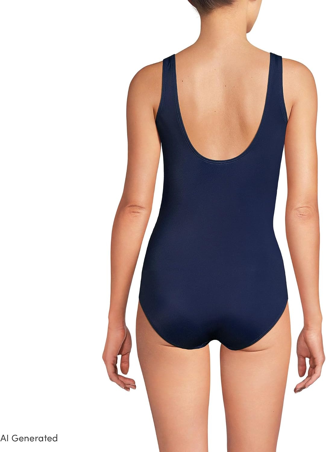 image:imageLands End Womens Chlorine Resistant Soft Cup Tugless Sporty One Piece SwimsuitFloral BlossomWhiteNavy
