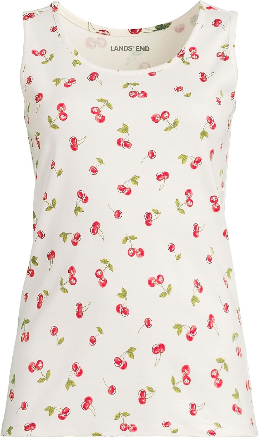 image:imageLands End Womens Cotton Tank TopCompass RedCherries