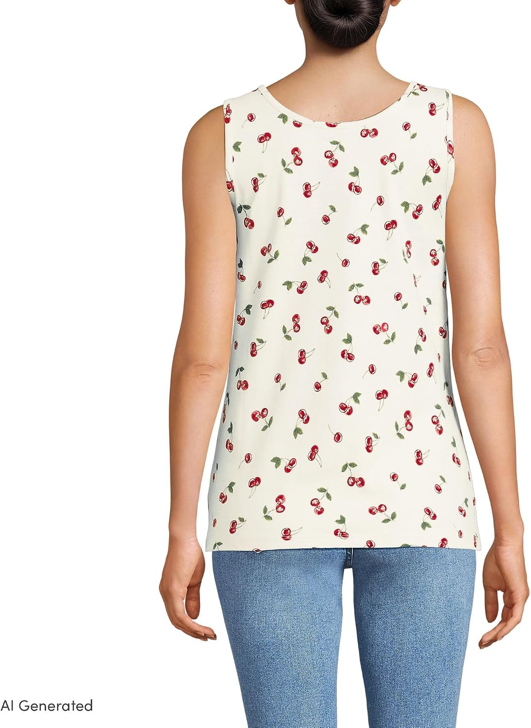 image:imageLands End Womens Cotton Tank TopCompass RedCherries