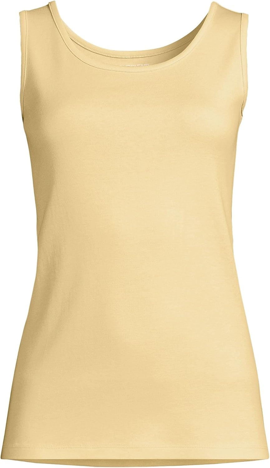 image:imageLands End Womens Cotton Tank TopPale Sunbeam Yellow
