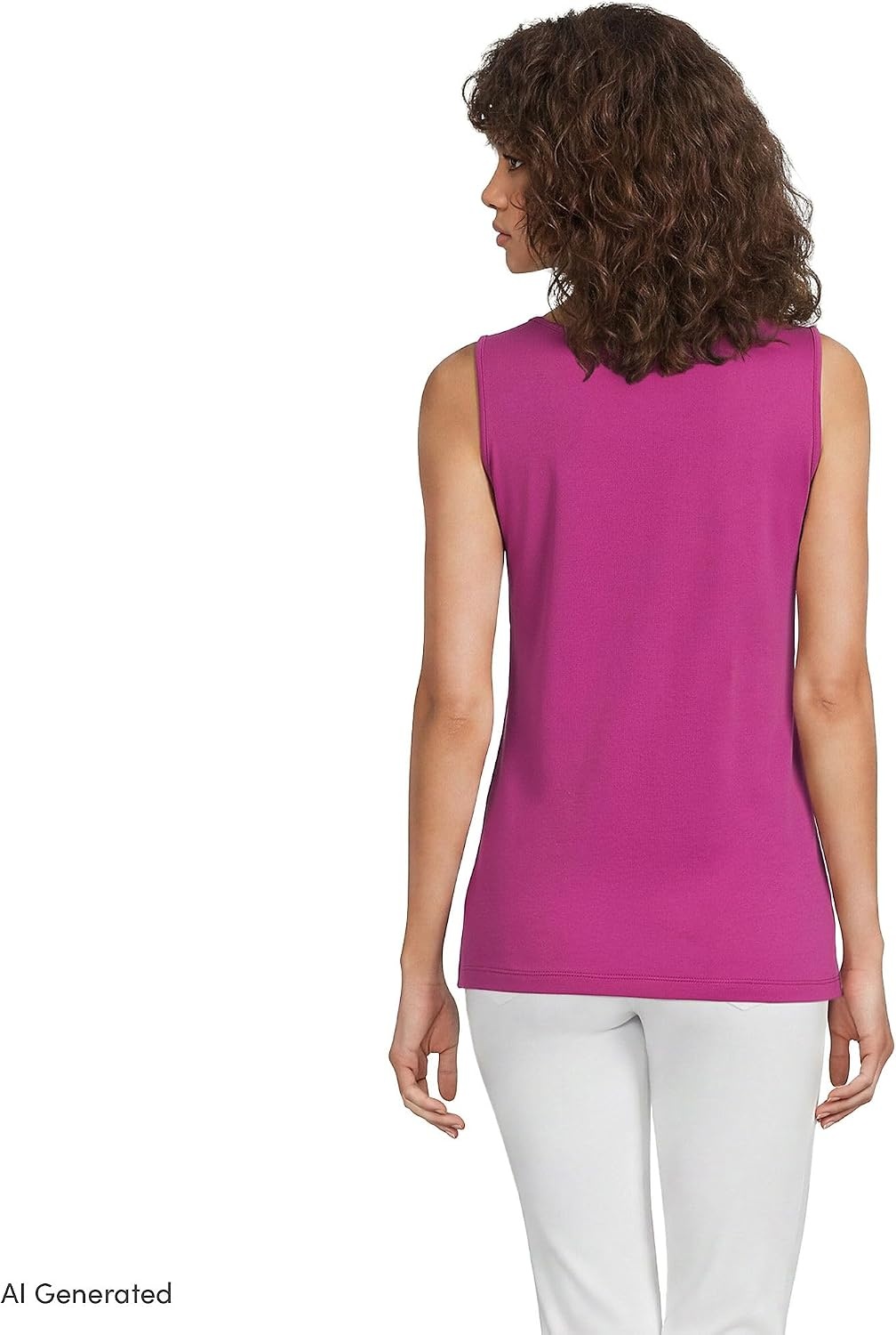 image:imageLands End Womens Cotton Tank TopRaspberry Sorbet