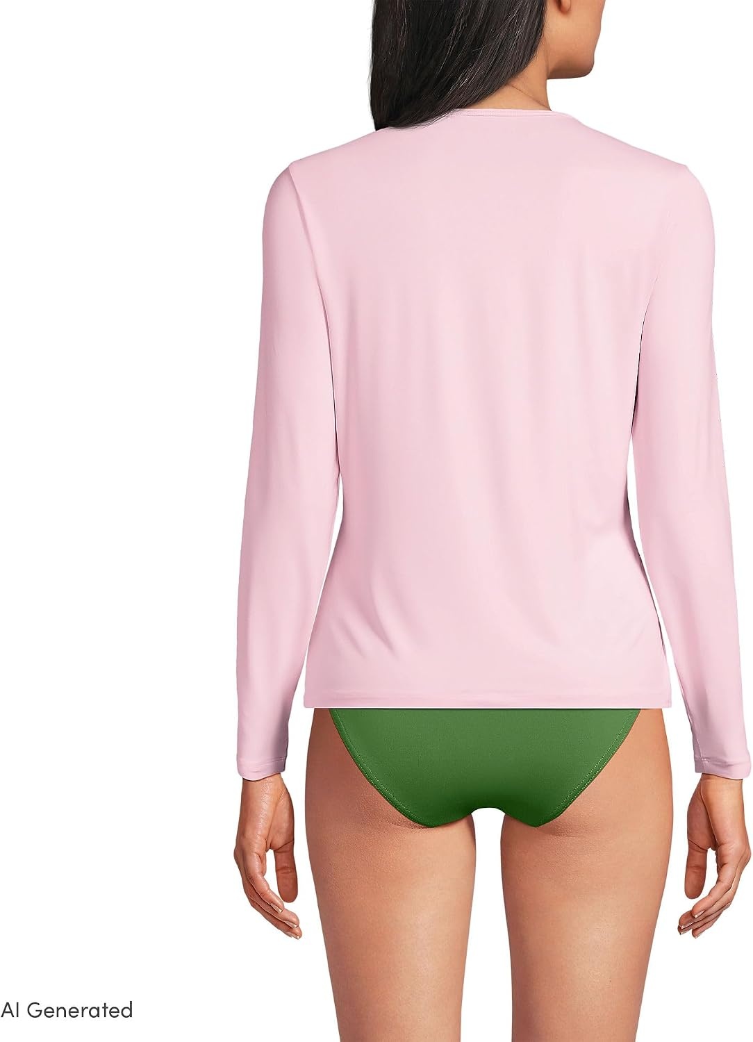 image:imageLands End Womens Sunshade UPF 50 Long Sleeve Rash Guard Swim TeeFloral BlossomPink Frost