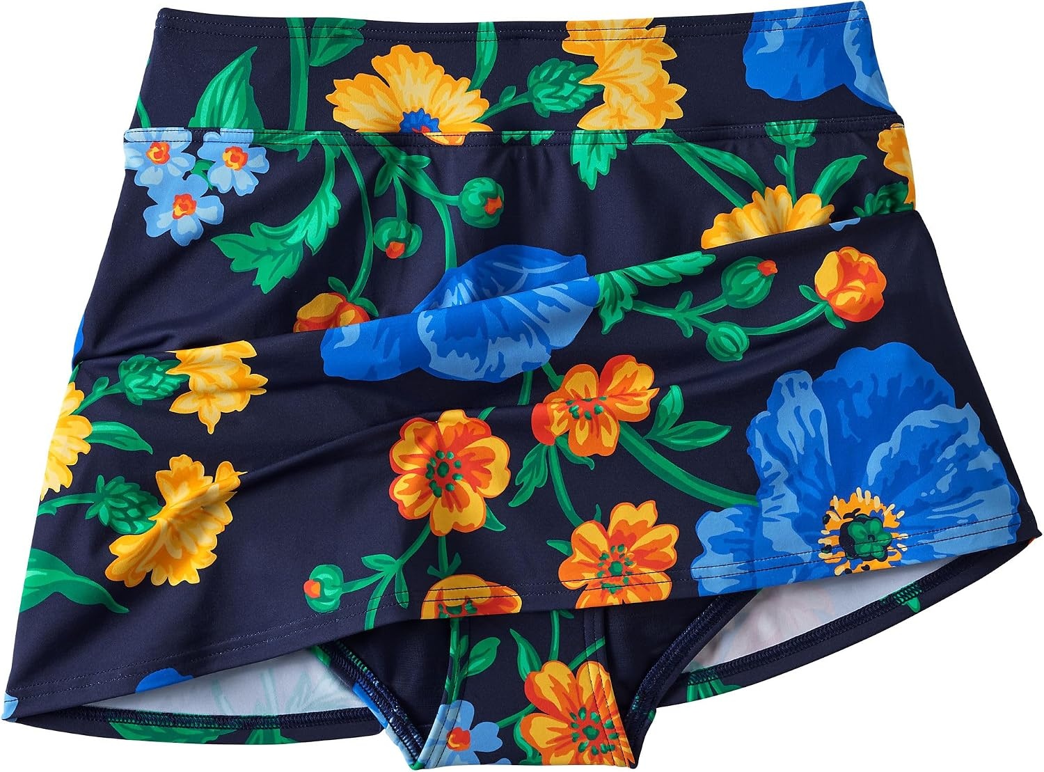 image:imageLands End Womens Tummy Control Skirt Swim BottomsNavyExploded Poppy Floral