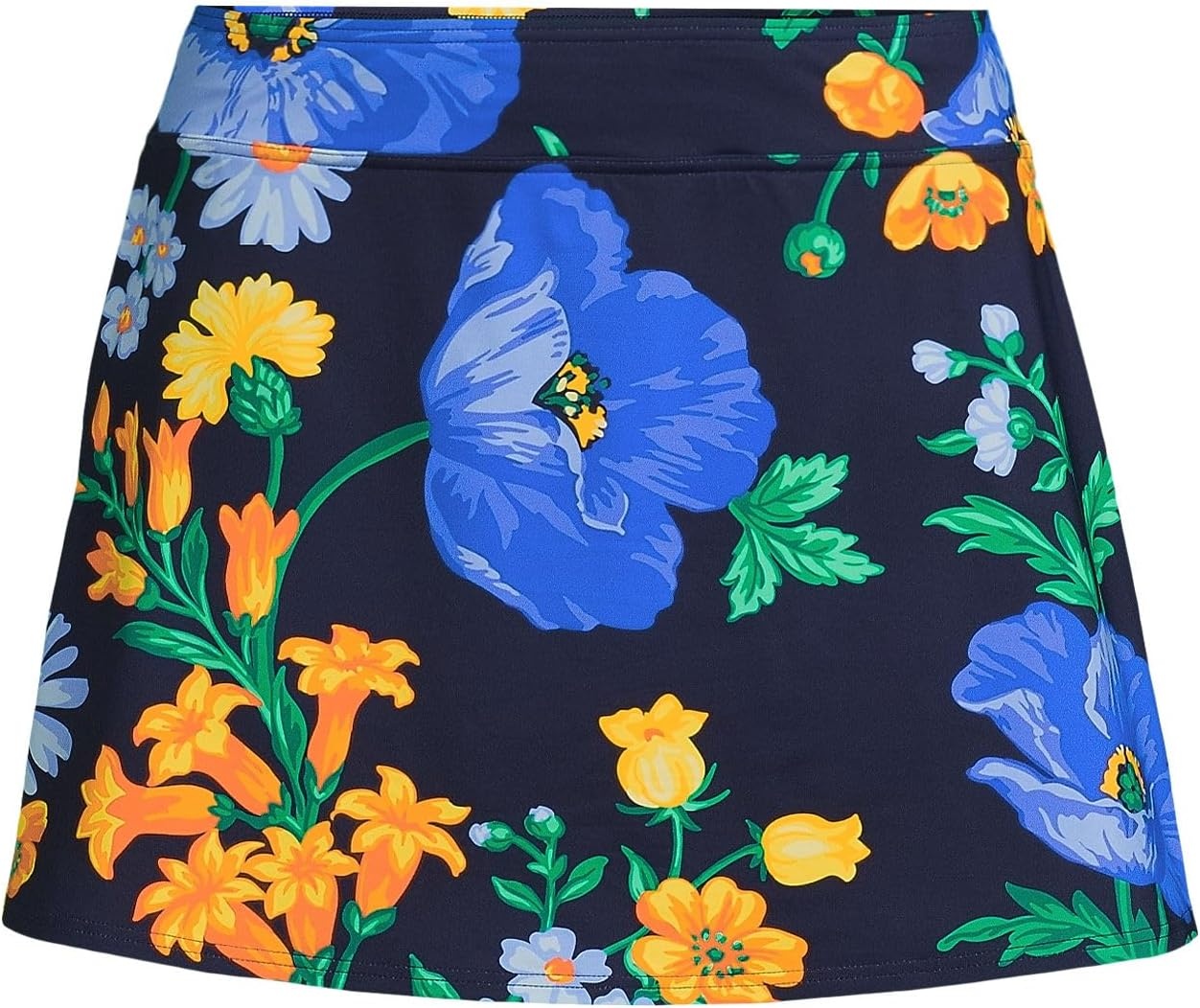 image:imageLands End Womens Tummy Control Skirt Swim BottomsNavyExploded Poppy Floral