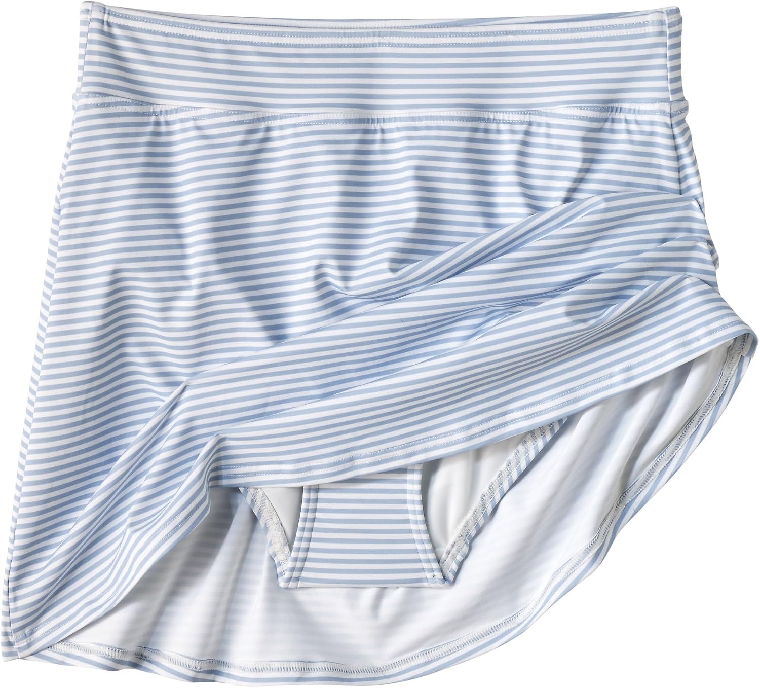 image:imageLands End Womens Tummy Control Skirt Swim BottomsSoft Cloud Blue Mini Stripe