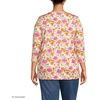 Lands’ End Women’s 3/4 Sleeve Supima Cotton Crewneck Tunic(White Multi Painted Blooms)