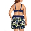 Lands’ End Women’s 5″ Quick Dry Elastic Waist Board Shorts Swim Cover-up Shorts with Panty(Deep Sea/Blue Floral Tropic)