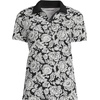 Lands’ End Women’s American-Grown Supima Cotton Polo Shirt(Black/Ivory Floral Medley)