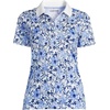Lands’ End Women’s American-Grown Supima Cotton Polo Shirt(Clear Blue Sky Floral Blossom)