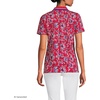 Lands’ End Women’s American-Grown Supima Cotton Polo Shirt(Compass Red Vintage Floral)