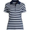 Lands’ End Women’s American-Grown Supima Cotton Polo Shirt(Deep Sea/Blue Multi Stripe)