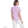 Lands’ End Women’s American-Grown Supima Cotton Polo Shirt(Lilac Breeze/White)