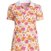 Lands’ End Women’s American-Grown Supima Cotton Polo Shirt(White Multi Painted Blooms)