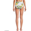 Lands’ End Women’s Chlorine Resistant Pinchless High Waisted Bikini Bottoms(Soft Sky Blue/Citrus Stripe)