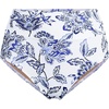 Lands’ End Women’s Chlorine Resistant Pinchless High Waisted Bikini Bottoms(White/Blue Vintage Floral)