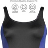 Lands’ End Women’s Chlorine Resistant Soft Cup Tugless Sporty One Piece Swimsuit(Black/Purple Grape)