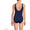 Lands’ End Women’s Chlorine Resistant Soft Cup Tugless Sporty One Piece Swimsuit(Floral Blossom/White/Navy)