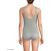 Lands’ End Women’s Chlorine Resistant Soft Cup Tugless Sporty One Piece Swimsuit(Fusion Green Mini Stripe)