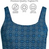 Lands’ End Women’s Chlorine Resistant Soft Cup Tugless Sporty One Piece Swimsuit(Navy Mosaic Mini Tile)
