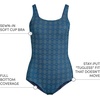 Lands’ End Women’s Chlorine Resistant Soft Cup Tugless Sporty One Piece Swimsuit(Navy Mosaic Mini Tile)