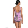Lands’ End Women’s Chlorine Resistant Soft Cup Tugless Sporty One Piece Swimsuit(Pink/White Blooms)