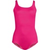 Lands’ End Women’s Chlorine Resistant Soft Cup Tugless Sporty One Piece Swimsuit(Riviera Rose)