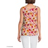 Lands’ End Women’s Cotton Tank Top(White/Hot Pink Painted Blooms)