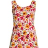 Lands’ End Women’s Cotton Tank Top(White/Hot Pink Painted Blooms)