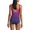 Lands’ End Women’s New SlenderSuit Wrap One Piece Swimsuit(Ombre navy violet)