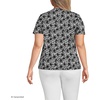 Lands’ End Women’s Relaxed American-Grown Supima Cotton Crew Neck T-Shirt(Ivory/Black Pressed Floral)