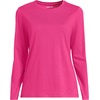 Lands’ End Women’s Relaxed American-Grown Supima Cotton Long Sleeve Crew Neck T-Shirt(Cherry Fuchsia)