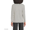 Lands’ End Women’s Relaxed American-Grown Supima Cotton Long Sleeve Crew Neck T-Shirt(Ivory/Black Breton Stripe)