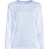 Lands’ End Women’s Relaxed American-Grown Supima Cotton Long Sleeve Crew Neck T-Shirt(Light Sea Blue Micro Stripe)