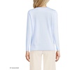 Lands’ End Women’s Relaxed American-Grown Supima Cotton Long Sleeve Crew Neck T-Shirt(Light Sea Blue Micro Stripe)