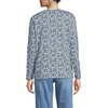 Lands’ End Women’s Relaxed American-Grown Supima Cotton Long Sleeve Crew Neck T-Shirt(Navy/Clear Blue Ditsy Floral)