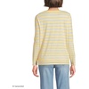 Lands’ End Women’s Relaxed American-Grown Supima Cotton Long Sleeve Crew Neck T-Shirt(Pale Sunbeam Multi Stripe)