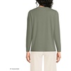 Lands’ End Women’s Relaxed American-Grown Supima Cotton Long Sleeve Crew Neck T-Shirt(Sage)