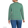 Lands’ End Women’s Relaxed American-Grown Supima Cotton Long Sleeve Crew Neck T-Shirt(Vibrant Clover Multi Stripe)