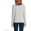 Lands’ End Women’s Relaxed American-Grown Supima Cotton Long Sleeve V-Neck T-Shirt(Sage Micro Stripe)