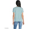 Lands’ End Women’s Relaxed American-Grown Supima Cotton V-Neck T-Shirt(Bright Aqua Micro Stripe)
