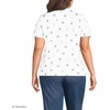Lands’ End Women’s Relaxed American-Grown Supima Cotton V-Neck T-Shirt(Ivory/Multi Shells)