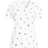 Lands’ End Women’s Relaxed American-Grown Supima Cotton V-Neck T-Shirt(Ivory/Multi Shells)